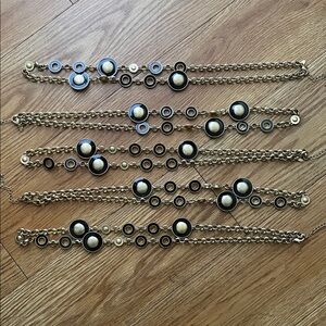 Lia Sophia Gold & Black Circle Necklace/Belt